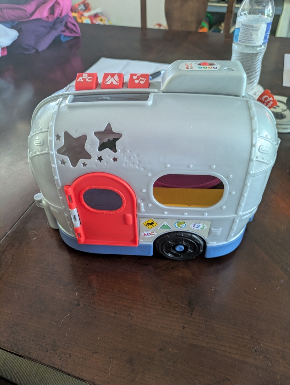 Interactive Kids Camper Toy with Red Door and Gray Body